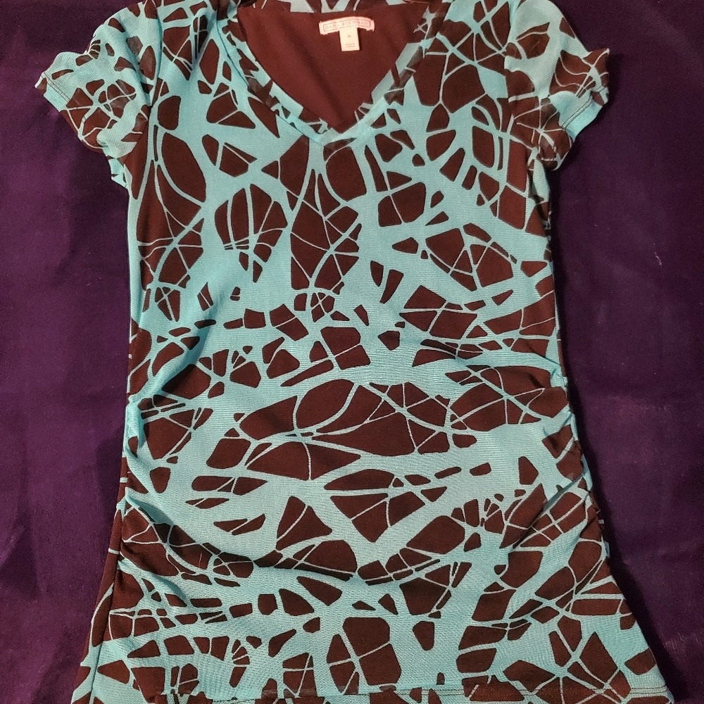 Thin Turquoise black top Dana Buchman